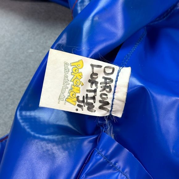 Vintage Pokemon Jacket Youth Size 5 Blue Nintendo Hooded Raincoat PVC Blastoise - Picture 5 of 16